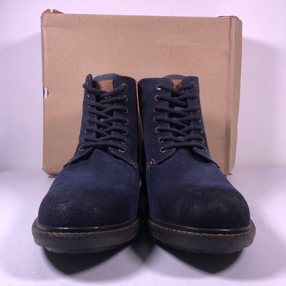 LEVI’S Sheffield Suede Navy Leather Work Boots - Picture 4 of 10